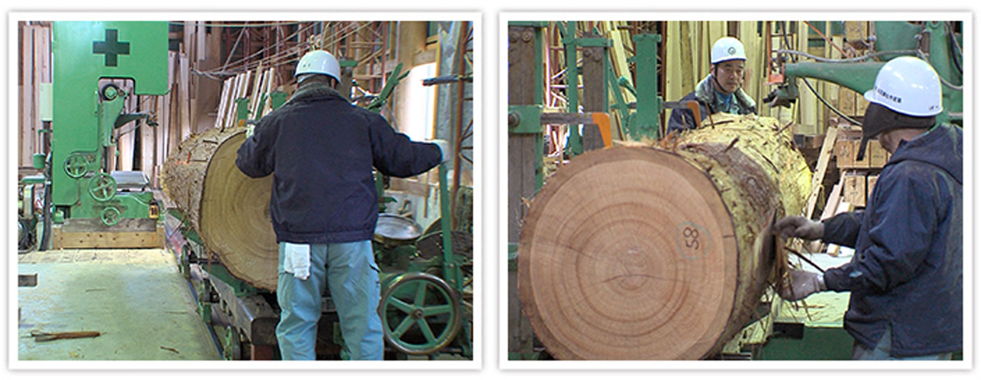原木を製材